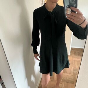 Zara dark green A-Line Bishop Sleeve Dress